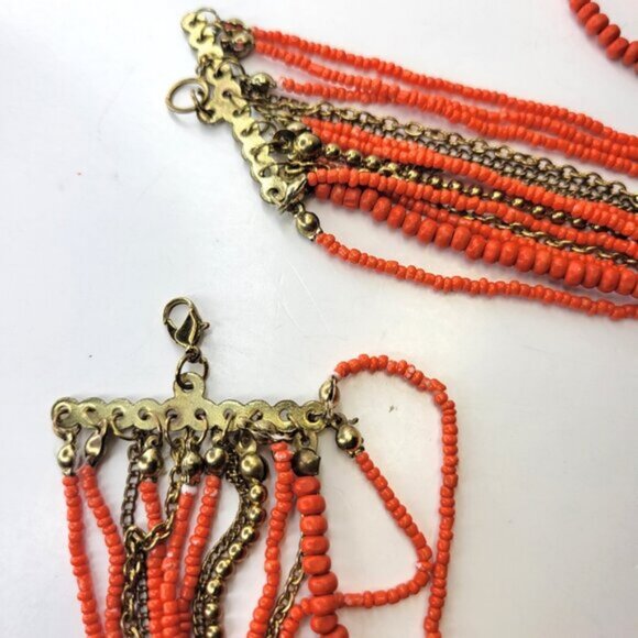 Multistrand Orange Long Necklace - Picture 10 of 12